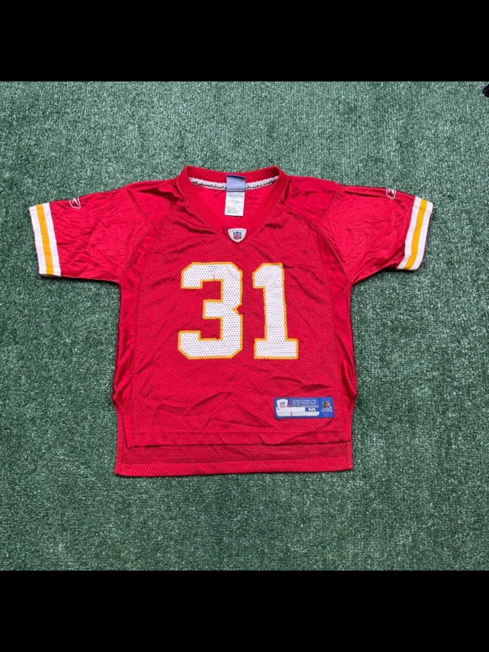 Vintage Reebok NFL Kansas City Chiefs Youth Size M Football Jersey Red Holmes